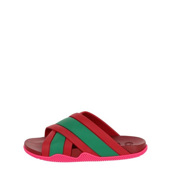 Gucci Rubber Web Striped Sandals - Picture 6 of 6